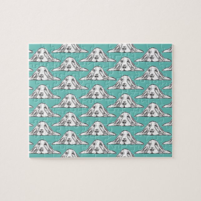 Puzzle basset blanc (Horizontal)