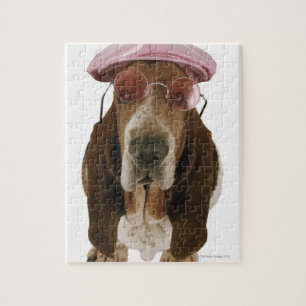 Puzzle Basset hound en lunettes de soleil et casquette