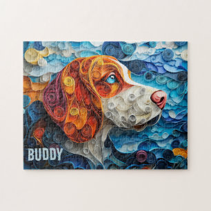 Puzzle Basset Hound Papier Quitter Art Chien Portrait