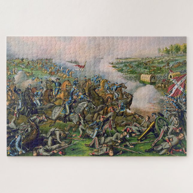 Puzzle Bataille de Five Forks Lithographie de Kurz & Alli (Horizontal)