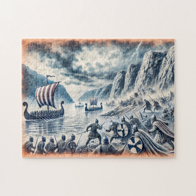 Puzzle Bataille de Stiklestad dans le dessin de calcaire  (Horizontal)