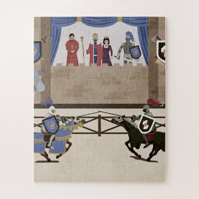 Puzzle Bataille des Chevaliers au Moyen Âge (Vertical)