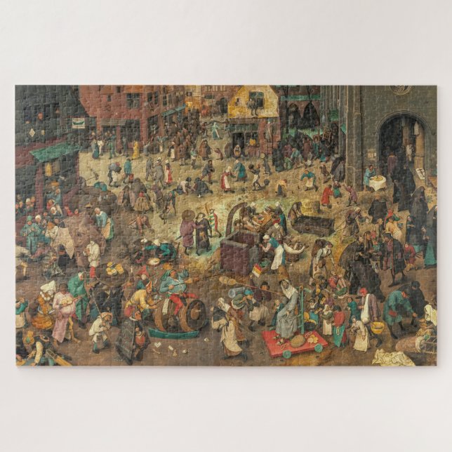 Puzzle "Bataille entre Carnaval et Carême" 1559, Bruegel, (Horizontal)