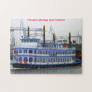 Puzzle Bateau à aubes de Louisiane. Vœux de Noël