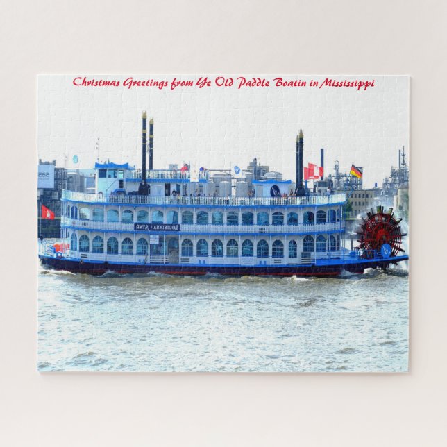 Puzzle Bateau à aubes Mississippi.Joyeux Noël (Horizontal)