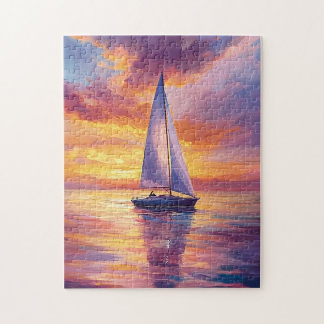 Puzzle Bateau à voile à Sunset Painting (Vertical)