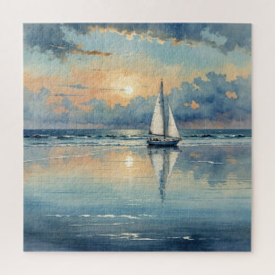 Puzzle Bateau À Voile Aquarelle Sur Peinture Océanique