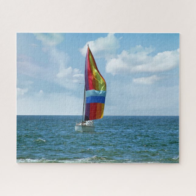 Puzzle Bateau à voile avec Rainbow Spinnaker (Horizontal)