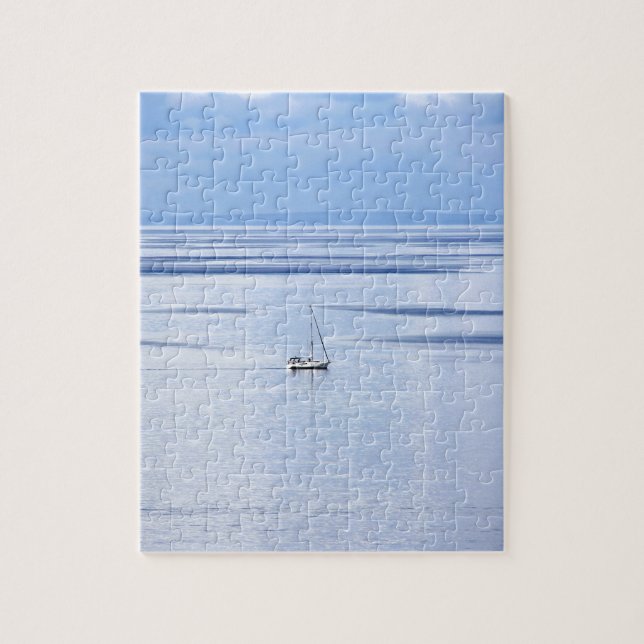 Puzzle Bateau à voile en mer, Nautique, ciel d'eau bleu (Vertical)