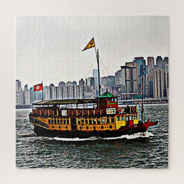 Puzzle Bateau chinois Victoria Harbour Hong Kong (Vertical)