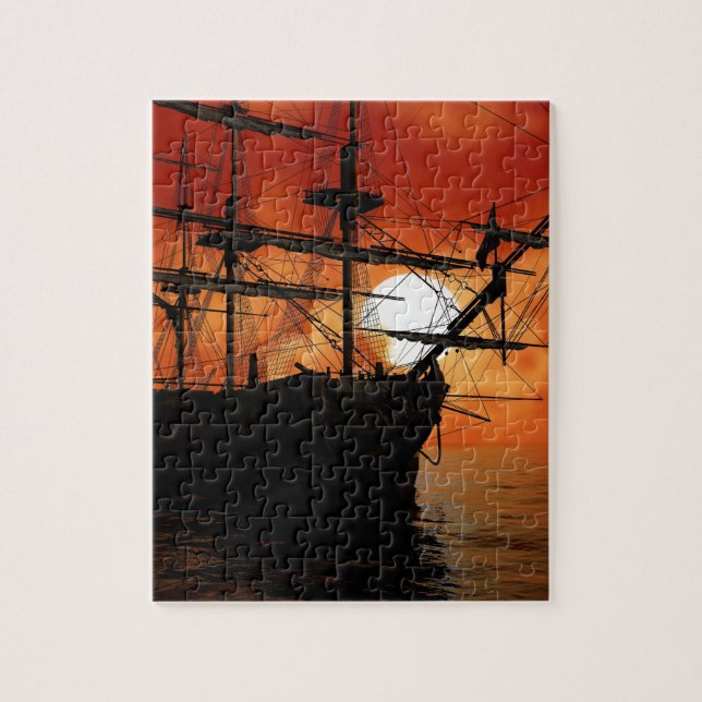 Puzzle Bateau de pirate vintage (Vertical)