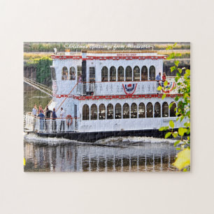 Puzzle Bateau fluvial Minnesota. Vœux de Noël