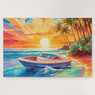 Puzzle 🌅 Bateau grand vol : Croisière au coucher du sole