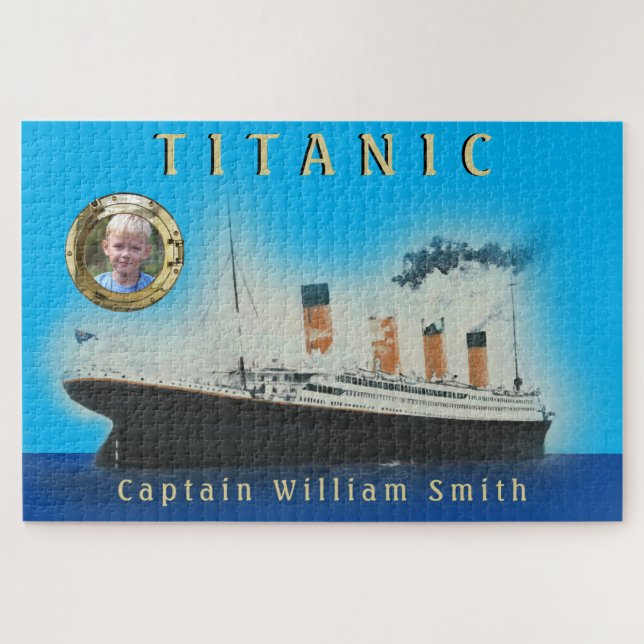 Puzzle Bateau photo personnalisé Capitaine Titanic (Horizontal)
