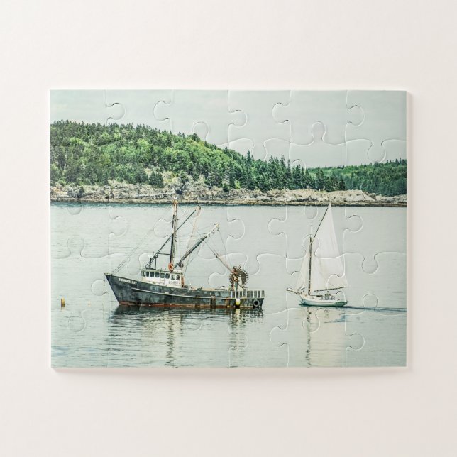 Puzzle Bateaux Bar Harbour Maine Surdimensionnés (Horizontal)