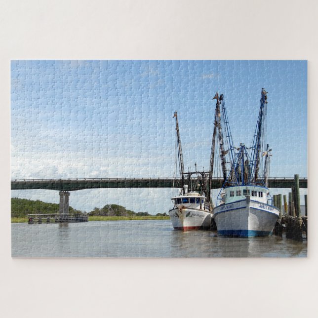 Puzzle Bateaux crevettiers à quai (Horizontal)