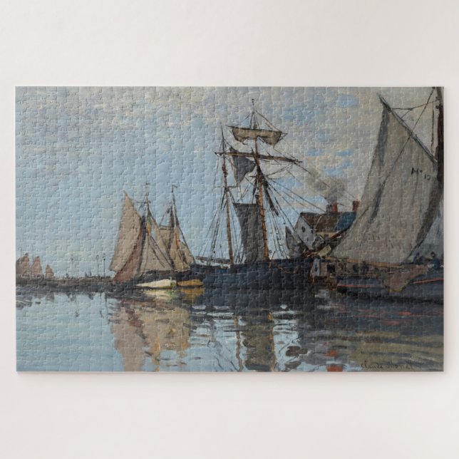 Puzzle Bateaux dans le port de Honfleur de Claude Monet (Horizontal)