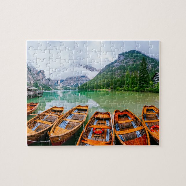 Puzzle Bateaux d'aviron sur le lac Alpin (Horizontal)