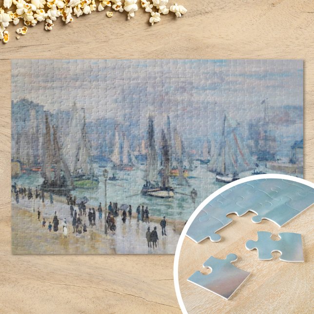 Puzzle Bateaux de pêche quittant le port | CLAUDE MONET (Créateur téléchargé)