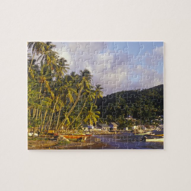 Puzzle Bateaux de pêche, Soufriere, Sainte-Lucie, Caraïbe (Horizontal)