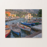 Puzzle Bateaux de pêche sur le lac de Riva del Garda Ital<br><div class="desc">Ce puzzle pittoresque présente des bateaux de pêche colorés sur le lac de Riva del Garda en Italie #travel #jigsawpuzzle #stockingstuffers #games</div>