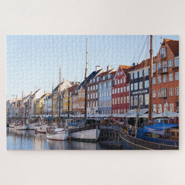 Puzzle - Bateaux Sur Le Canal Copenhague Danemark (Horizontal)