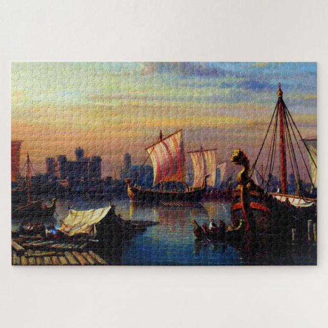 Puzzle Bateaux viking sur la Tamise Everhardus Koster (Horizontal)
