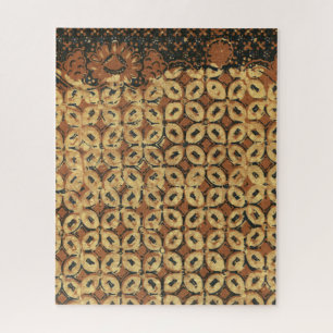 Puzzle Batik Earthy Coffee Bean Elegant Rustic Rugged