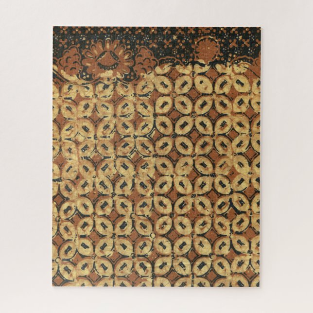 Puzzle Batik Earthy Coffee Bean Elegant Rustic Rugged (Vertical)