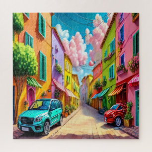 Puzzle Bâtiments aux couleurs vives