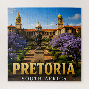 Puzzle Bâtiments de l'Union de Pretoria et fleurs de jaca