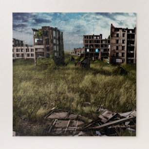 Puzzle Bâtiments urbains post-apocalyptiques abandonnés