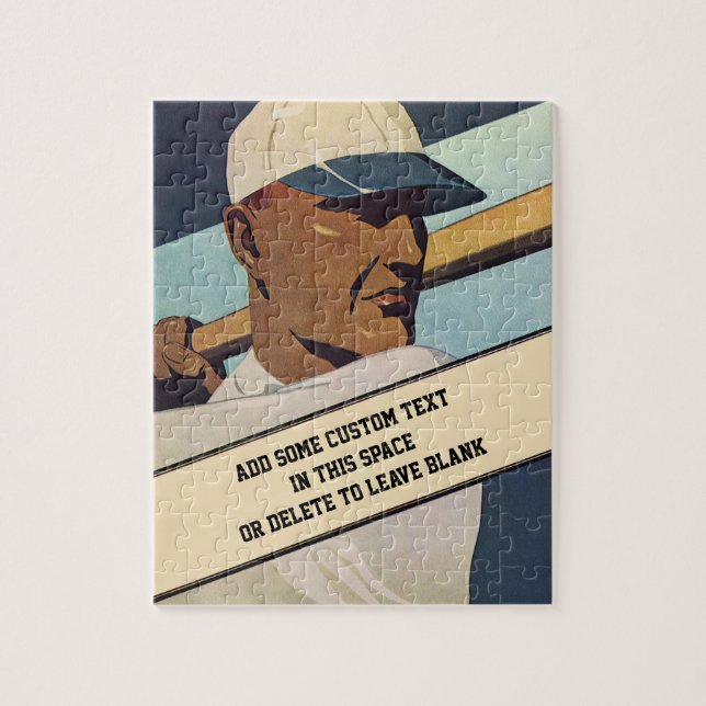 Puzzle Batteur De Baseball vintage, Art Stylisé (Vertical)