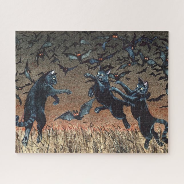 Puzzle Batting Cat (Horizontal)