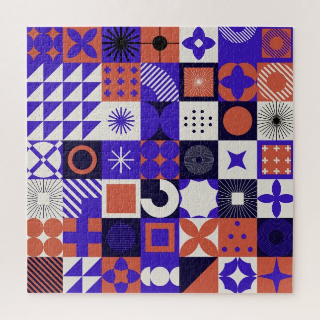 Puzzle Bauhaus moderne : Motif géométrique audacieux. (Vertical)
