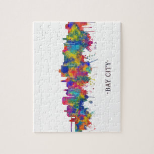 Puzzle Bay City Michigan Skyline