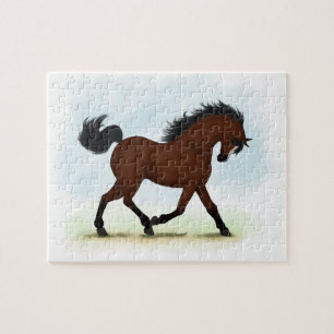 Puzzle Bay Horse With Blaze Equestrian Horse Lover's