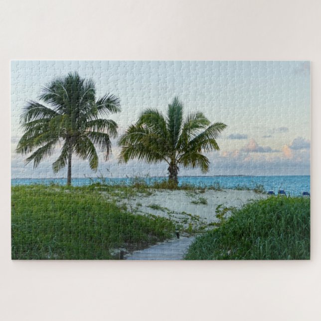 Puzzle Beach Boardwalk aux Bahamas at Sunset (Horizontal)