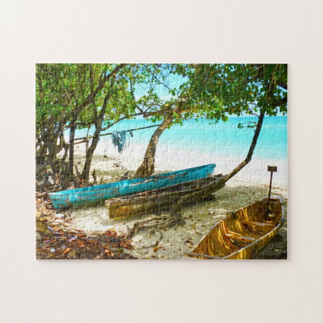 Puzzle Beach Boats Jamaïque. (Horizontal)