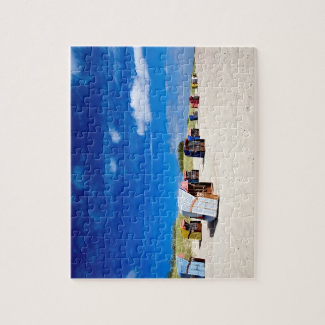 Puzzle Beach chairs at the North Sea (Vertical)