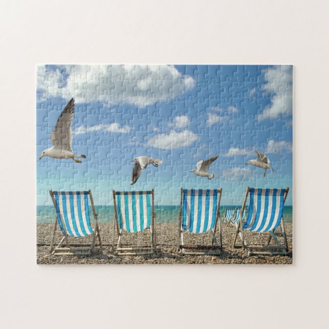 Puzzle Beach chairs on the sand (Horizontal)