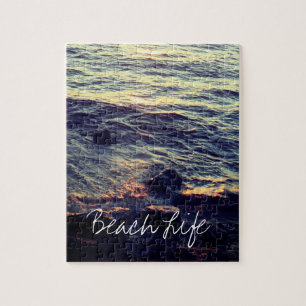 Puzzle Beach Life Citations Vagues Ocean Sunset Water Cad