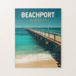 Puzzle Beachport Australie Travel Art Vintage<br><div class="desc">Design de déplacement vectoriel rétro Beachport. Beachport,  en Australie,  est une charmante ville côtière sur la côte calcaire de l'Australie du Sud,  connue pour ses superbes plages,  sa longue jetée et ses pittoresques routes côtières.</div>
