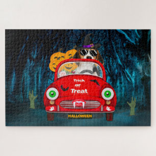 Puzzle Beagle Chien voiture voiture effrayant Halloween