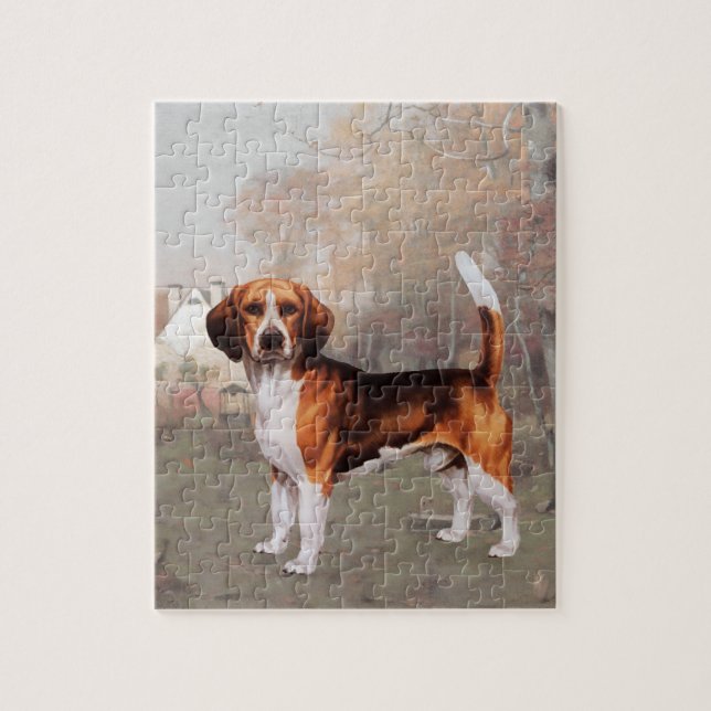 Puzzle Beagle dans le cadre du pays (Vertical)