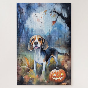 Puzzle Beagle d'Halloween avec peur Citrouille