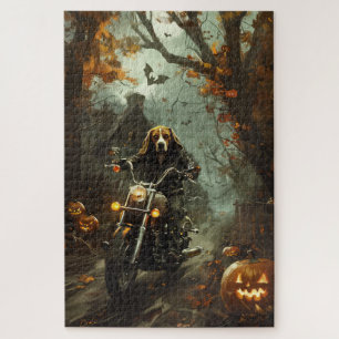 Puzzle Beagle équitation moto Halloween effroi