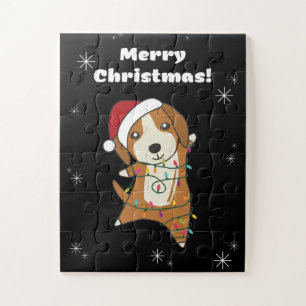 Puzzle Beagle Joyeux Noël Animaux d'hiver Chien