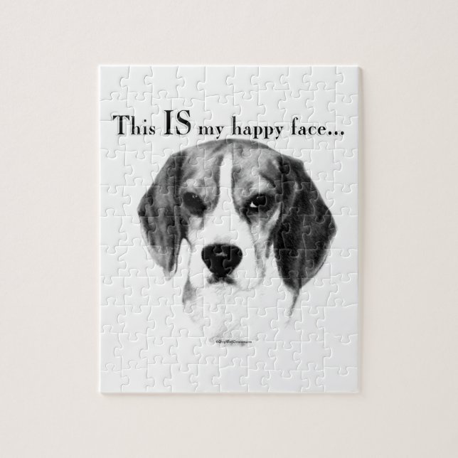 Puzzle Beagle Joyeux Visage; Joyeux Beagle; Beagle grinch (Vertical)