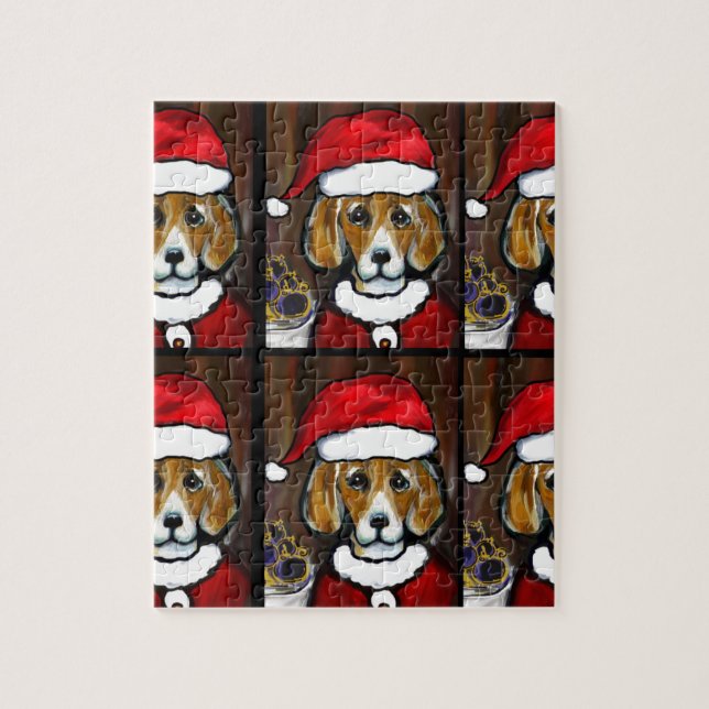PUZZLE BEAGLE PÈRE NOËL (Vertical)